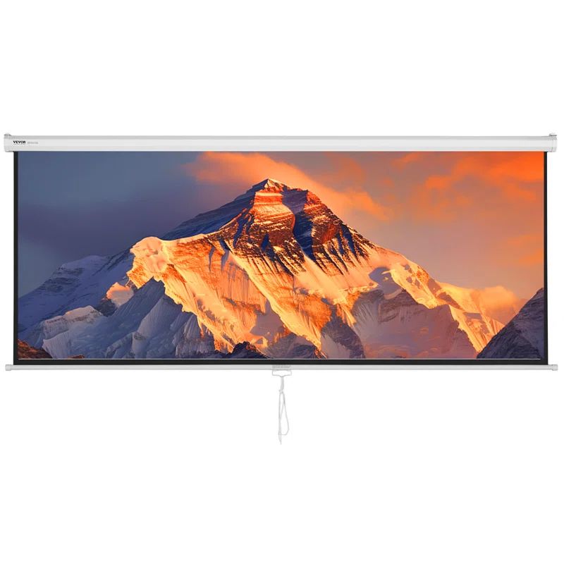 VEVOR 100" White Manual Pull Down Projector Screen