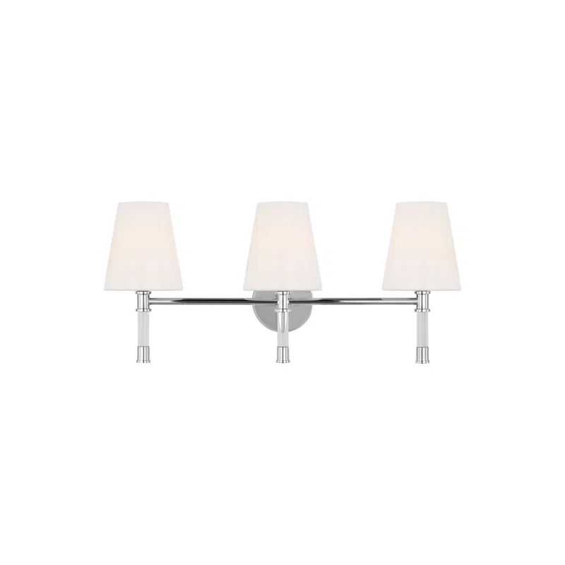 Polished Nickel 3-Light Dimmable Vanity Light with Lucite Arms