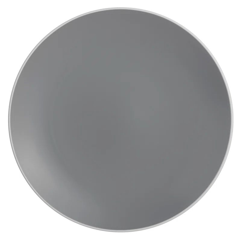 Slate Gray Ceramic Round Platter, 13-inch
