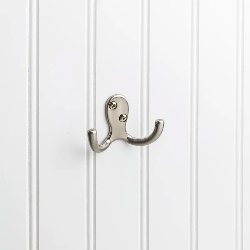 Satin Nickel Double Wall Mount Hook with Screws