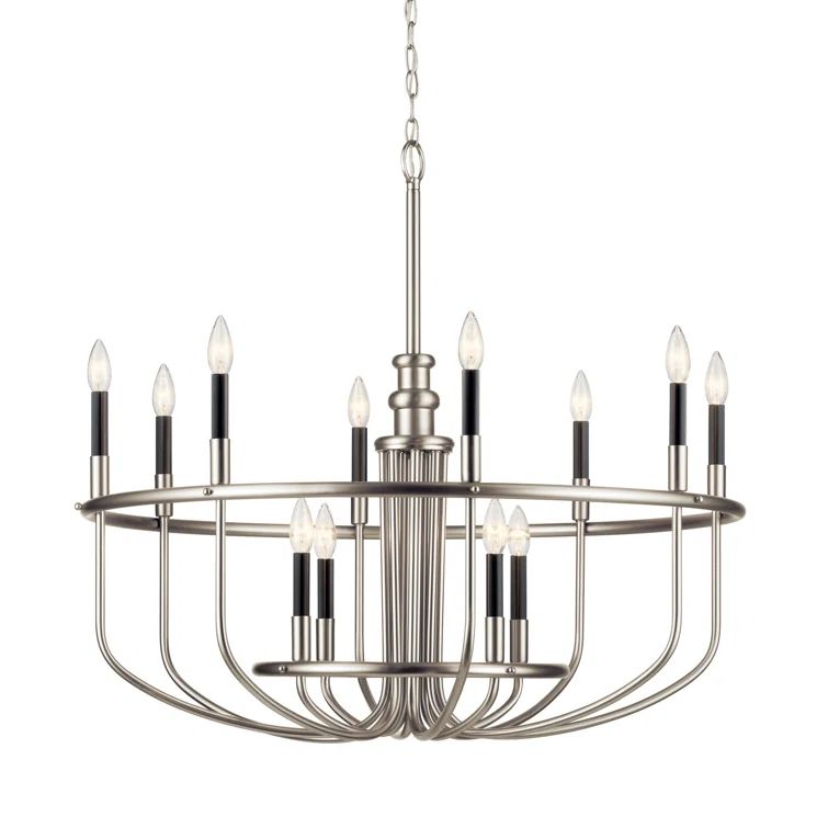 Capitol Hill Brushed Nickel 12-Light Candle Style Chandelier