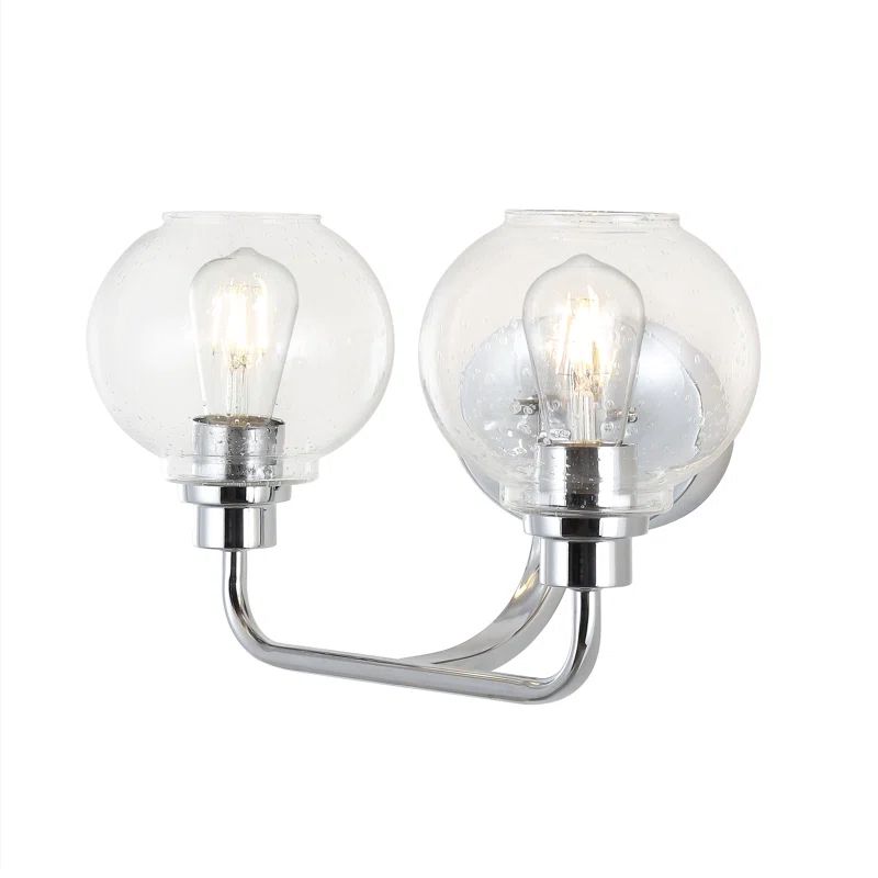 Sandrine Chrome Seeded Glass 17.5" Rustic LED Vanity Light