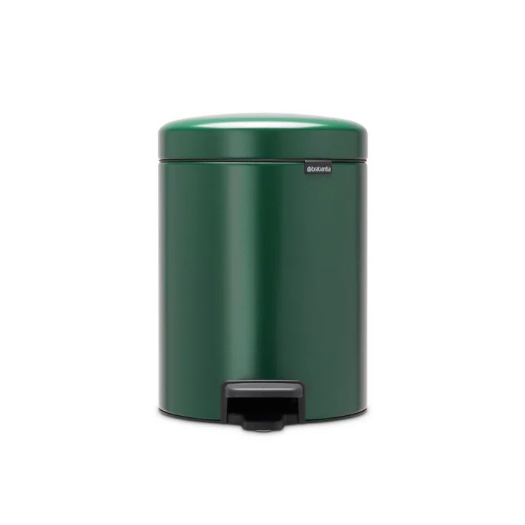 Pine Green Fingerprint Resistant Polypropylene Step-On Trash Can
