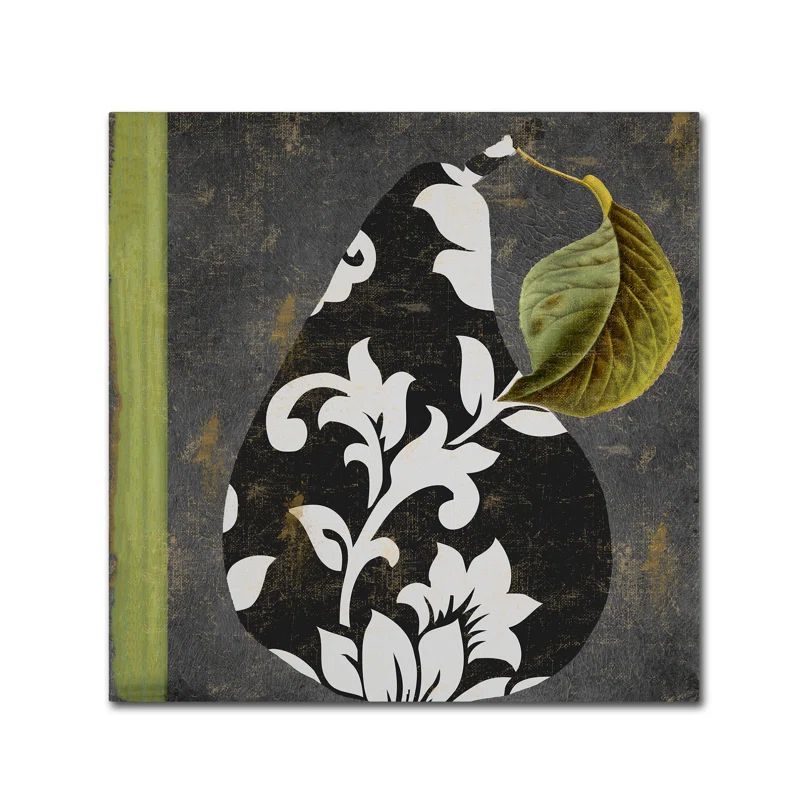 Framed Abstract Black and White Pear Canvas Art