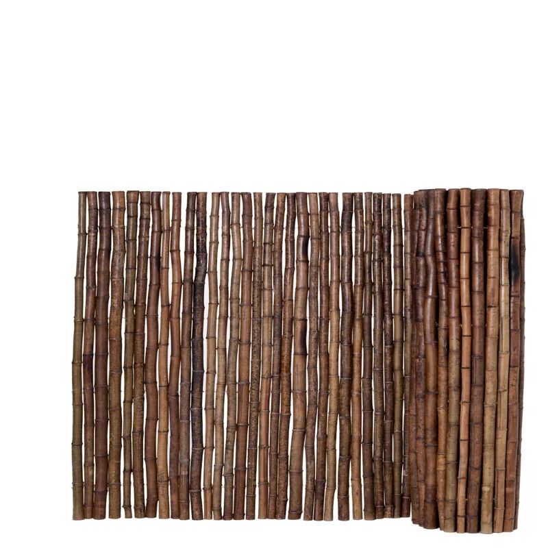 Caramel Brown Bamboo Fence Panel with Galvanized Steel Wires, 3' x 8'