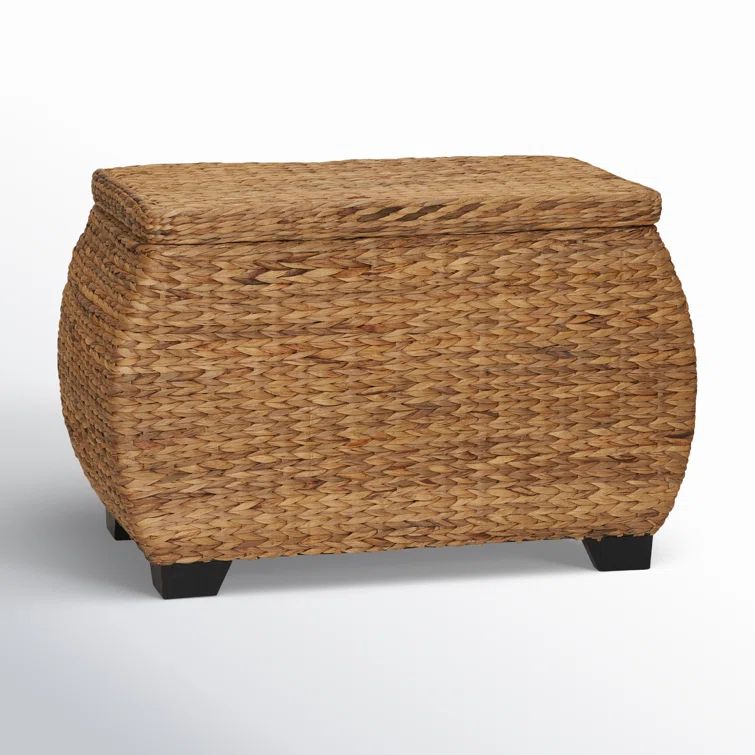 Natural Water Hyacinth 31'' Curved Lidded Storage Chest