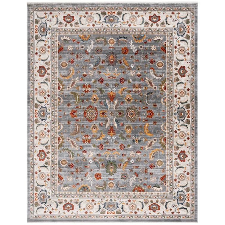Gray and Ivory Synthetic Hand-knotted 8' x 10' Area Rug