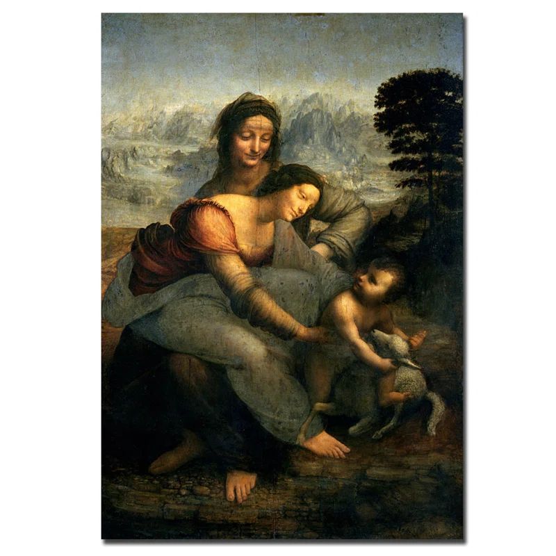 Leonardo Da Vinci Virgin and Child with St. Anne Canvas Art Print