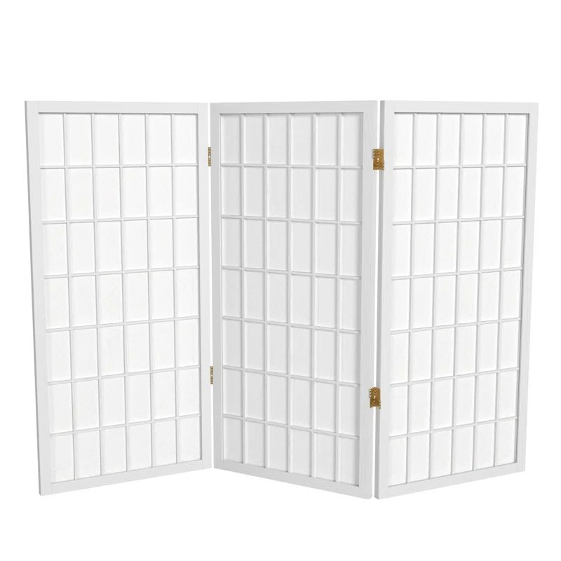 White Scandinavian Spruce 3-Panel Shoji Room Divider