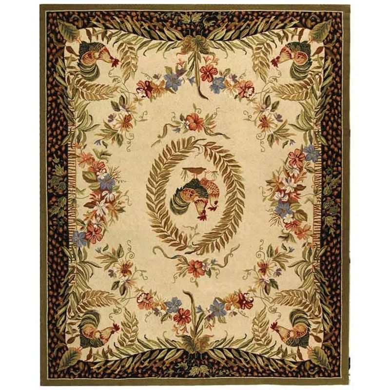Chelsea Hand Hooked Black Floral Wool Area Rug