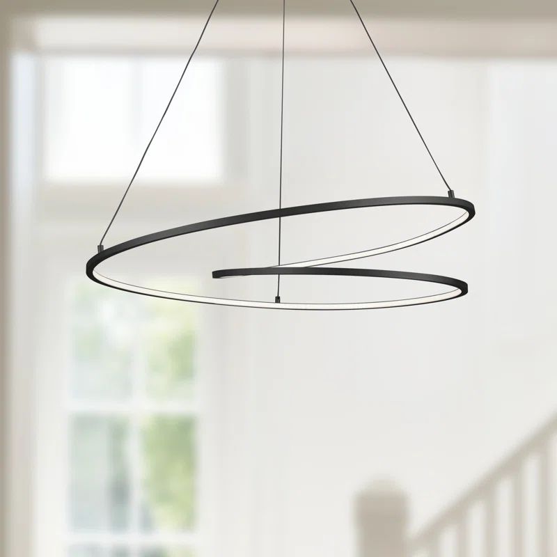 Twist Black Aluminum LED Pendant with Flexible Diffuser