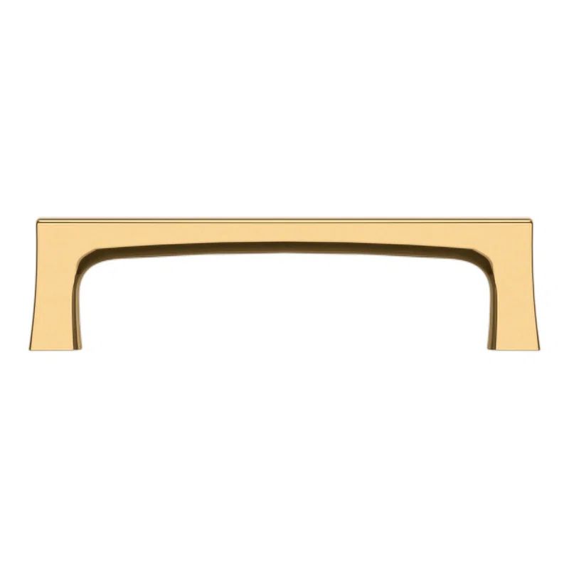 Polished Brass Modern Cup Pull with Mounting Hardware
