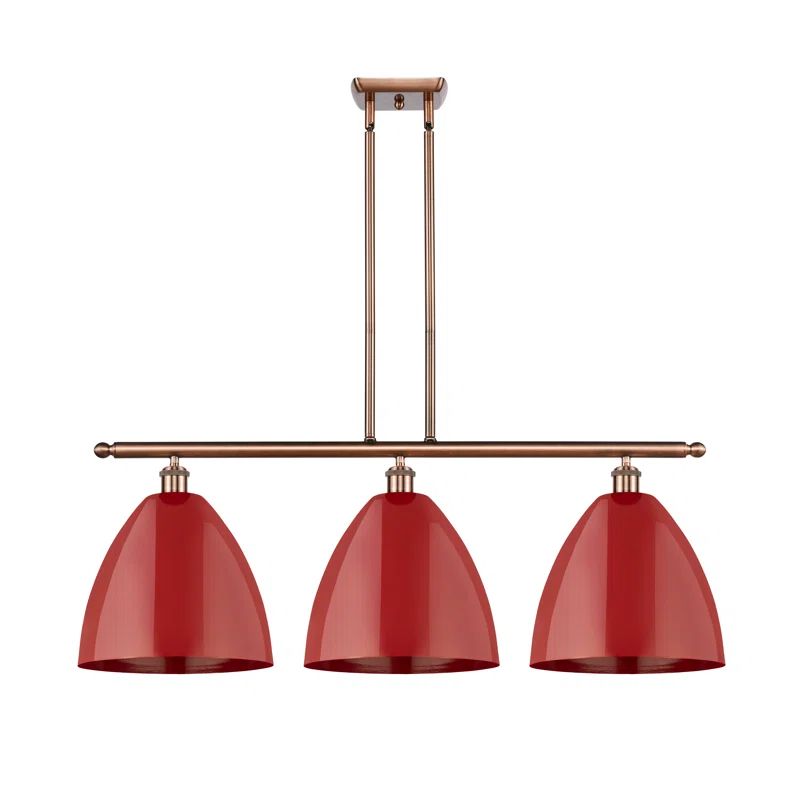 Plymouth Dome Antique Copper 3-Light Kitchen Island Pendant