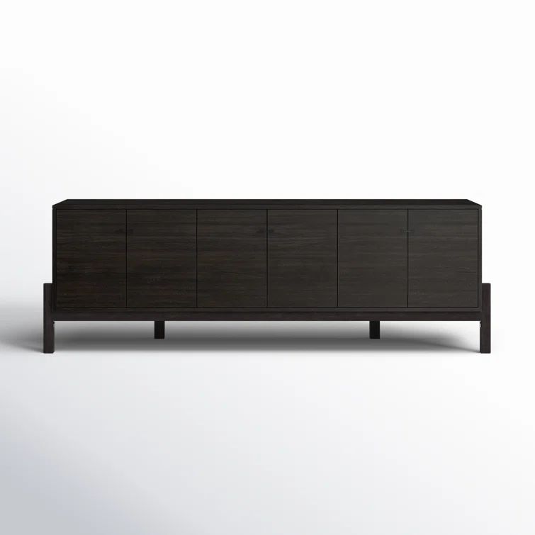 Hughes 84" Worn Black Acacia Media Console with Cabinet