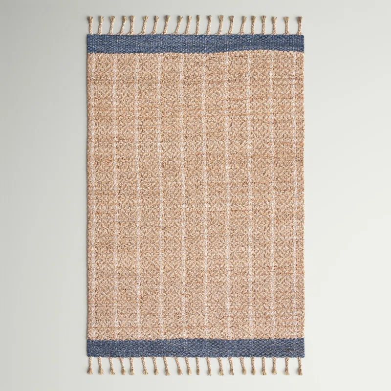 Handwoven Gray and Natural Cotton Jute 8' x 10' Area Rug