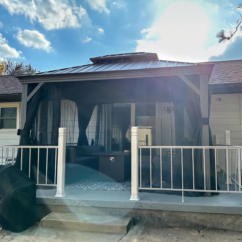 Light Gray 10' x 12' Double Roof Aluminum Patio Gazebo