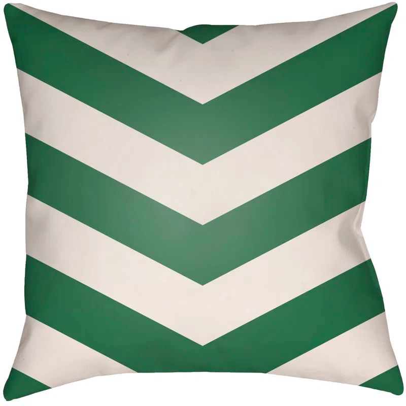 Kelly Green and Ivory Geometric Square Outdoor Pillow Set