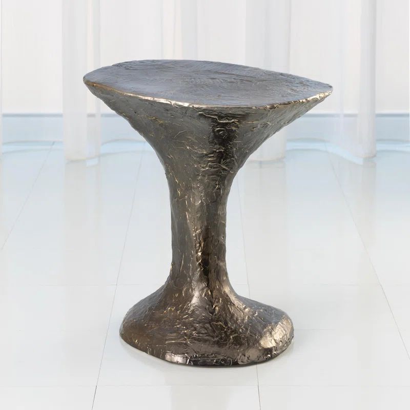 Contemporary Handcrafted Reactive Bronze Accent Table