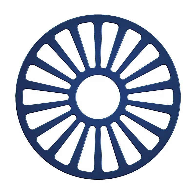 Cobalt Blue 7-inch Enameled Cast Iron Round Trivet