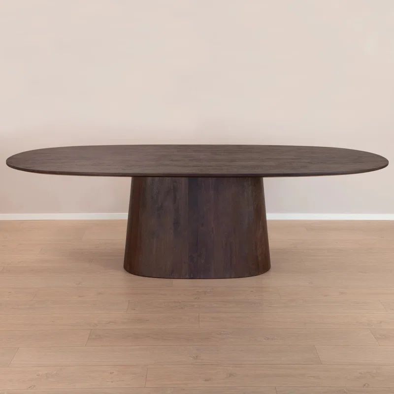 Eleonora Aron Brown Oval Mango Wood Dining Table
