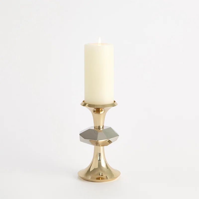 Gabriel Small Brass Pillar Candle Holder