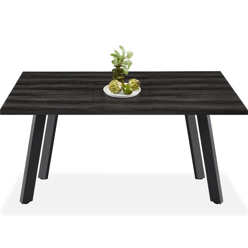 Natural Oak Extendable Dining Table with Black Steel Legs