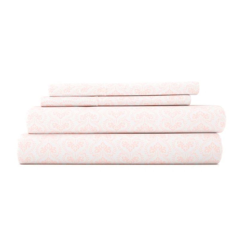 Classic Pink Full/Double Microfiber 4-Piece Bed Sheet Set
