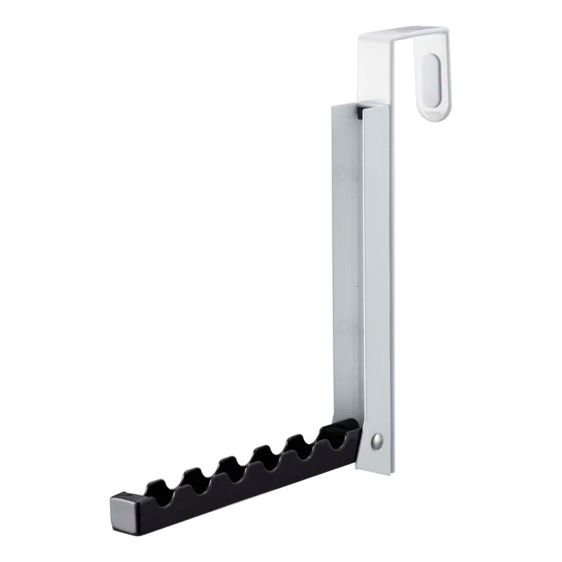Black Metal Folding Over-the-Door Hook Rack