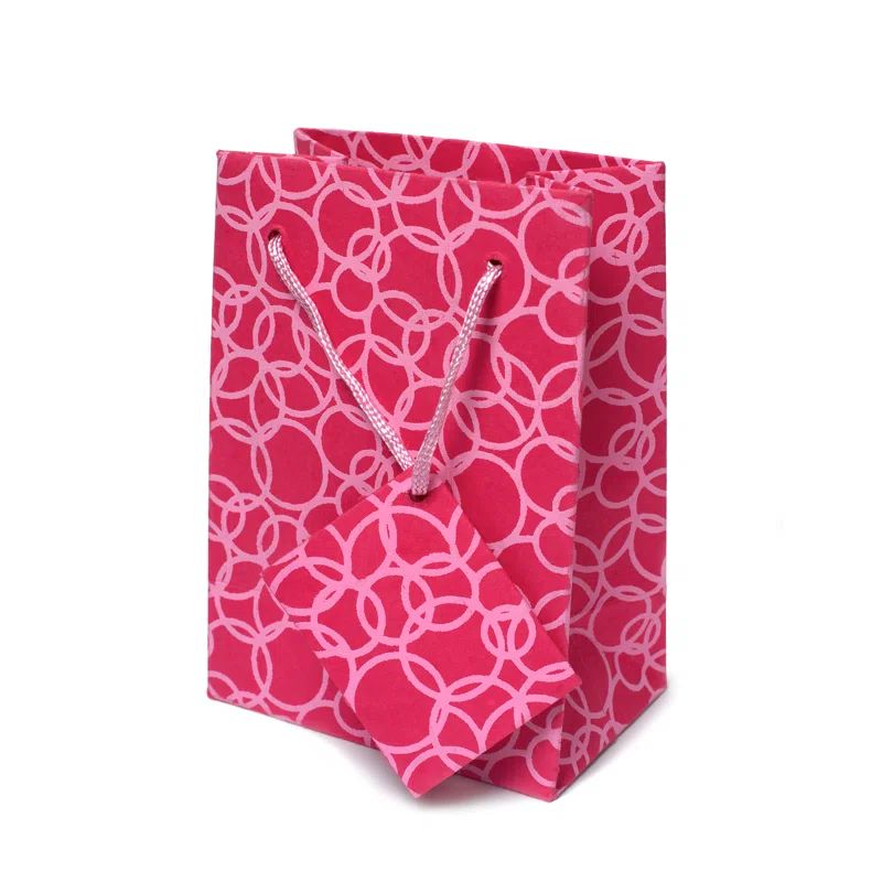 Pink Recycled Cotton Eco-Friendly Gift Bags with Tag Set
