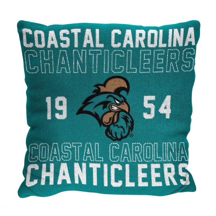 Coastal Carolina Teal Woven Square Throw Pillow