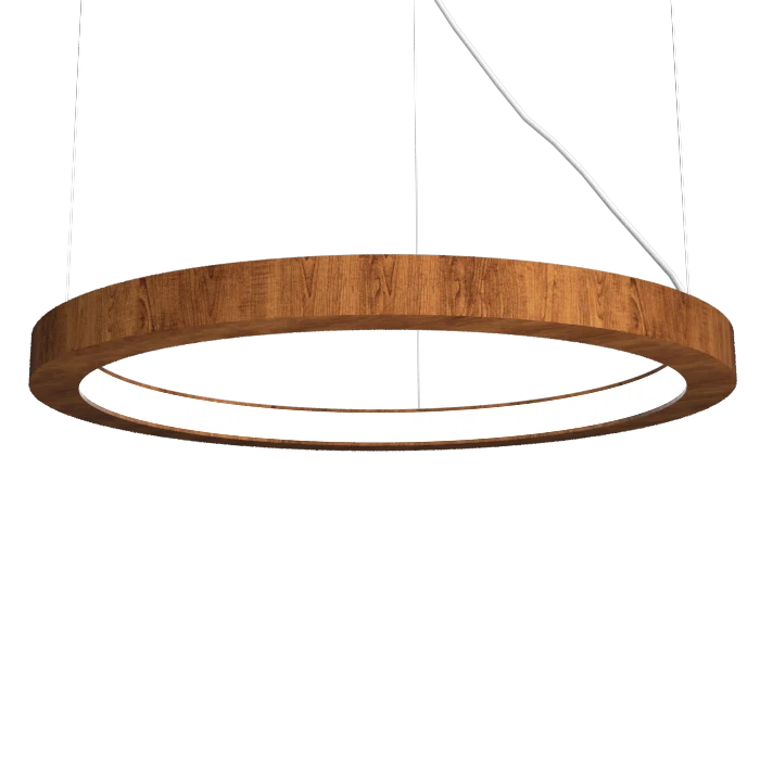 Imbuia Wood LED Ring Pendant Light