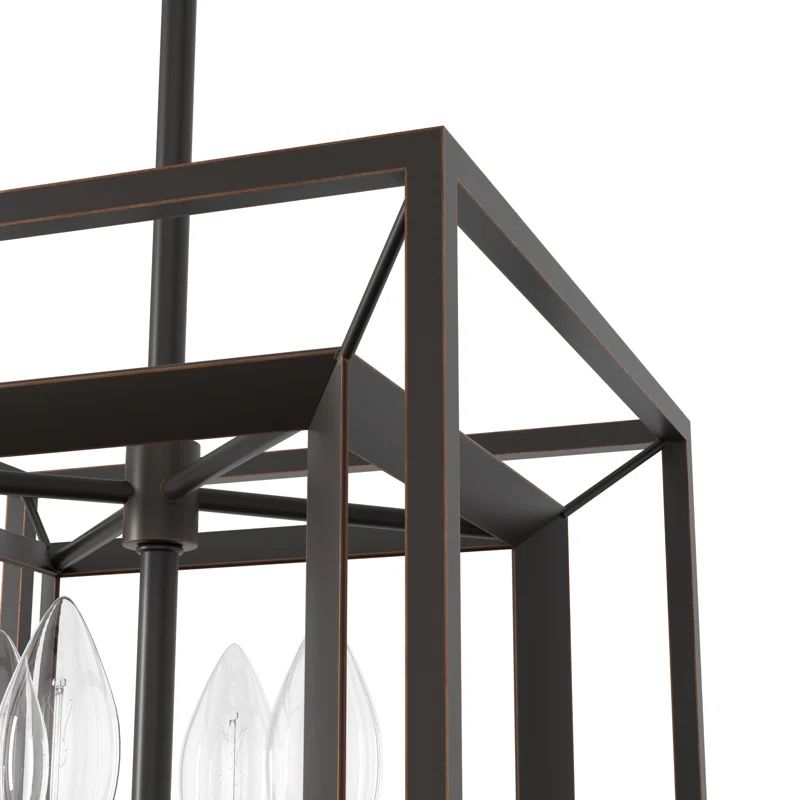 Doherty 12" Bronze and Glass 4-Light Pendant