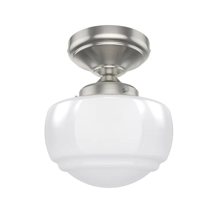 Saddle Creek Brushed Nickel LED Mini Flush Mount with Cased White Glass