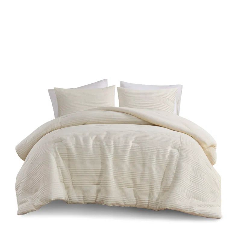 Ivory King Microfiber Knitted Jersey Comforter Set