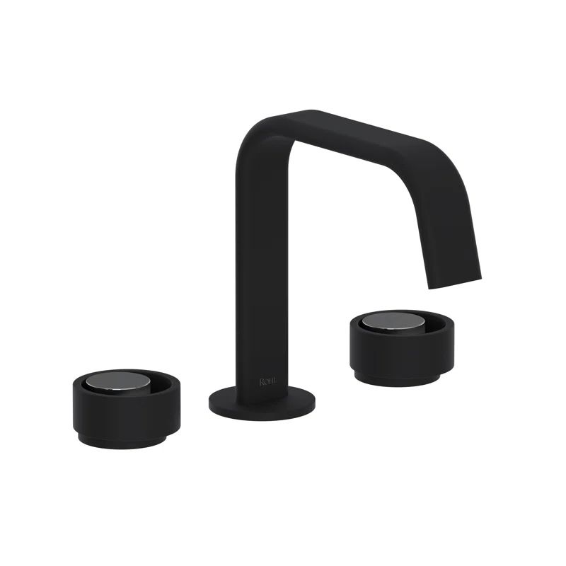 Eclissi 6.5" Spout Reach Matte Black & Satin Nickel Wall-Mounted Faucet