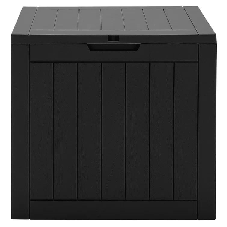 Black 30 Gallon Lockable Plastic Deck Storage Box