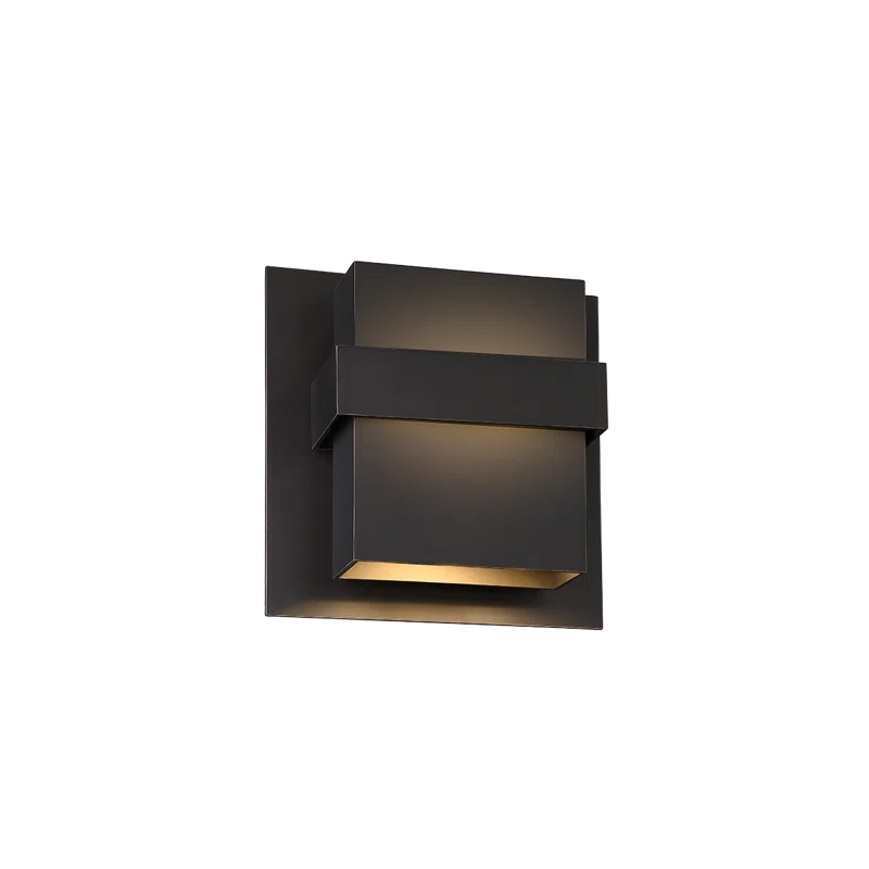 Tiered Minimalist Oil Rubbed Bronze LED Wall Sconce with Clear Glass