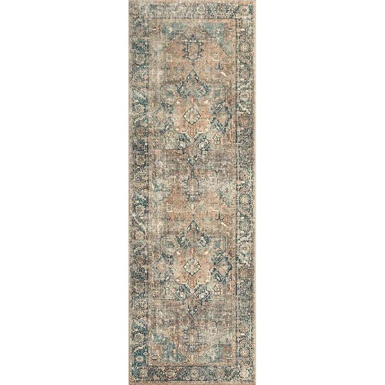 Margot Terracotta Lagoon 2'6" x 11'6" Plush Runner Rug