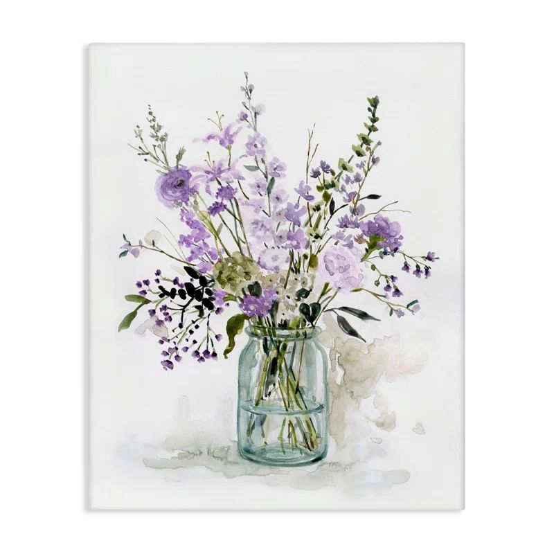 Purple Botanicals Flower Arrangement Canvas Wall Art