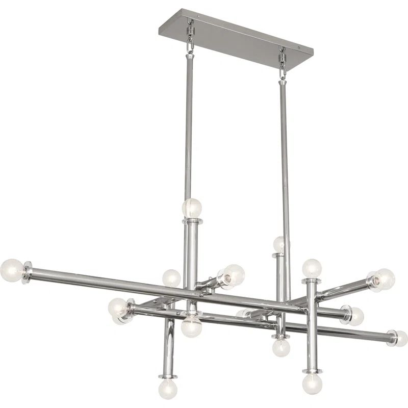 Milano 48" Polished Nickel Sputnik Modern Linear Chandelier