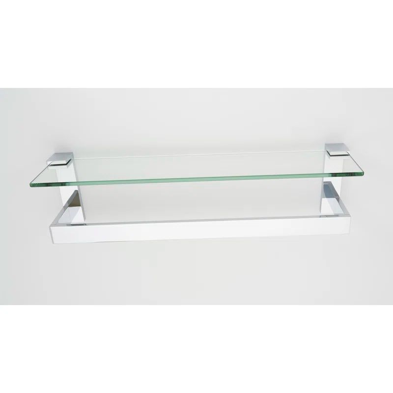 Linear 18'' Glass Shelf with Polished Chrome Towel Bar