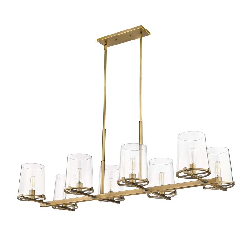 Callista 56" Rubbed Brass 8-Light Island Pendant