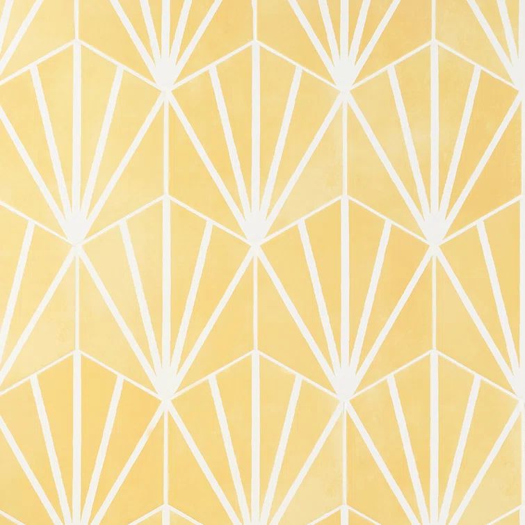 GeoHex Yellow Matte Porcelain Hexagon Floor and Wall Tile
