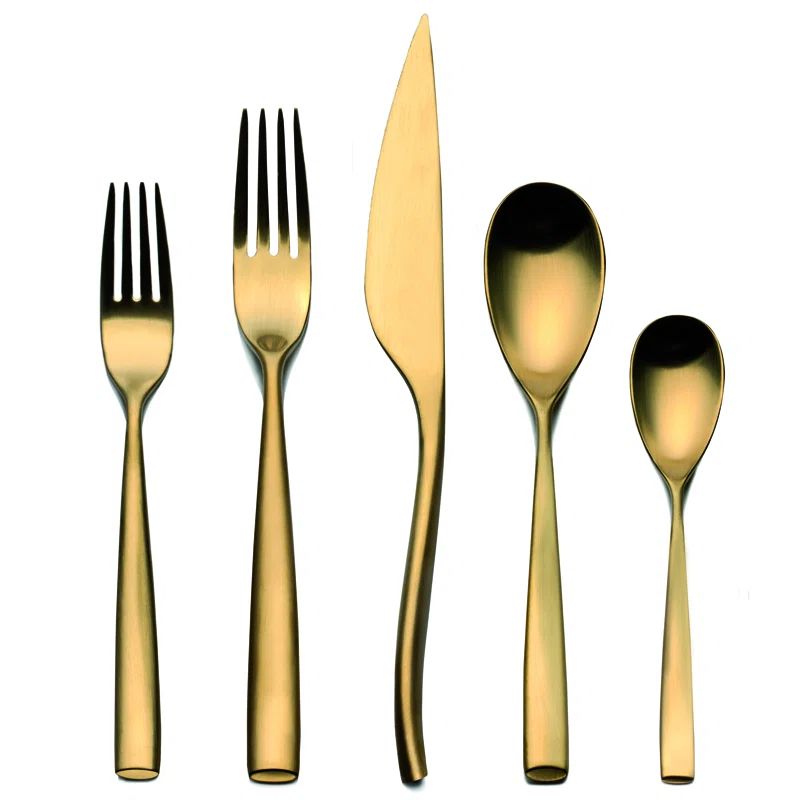 Gold Stainless Steel 20-Piece Flatware Set
