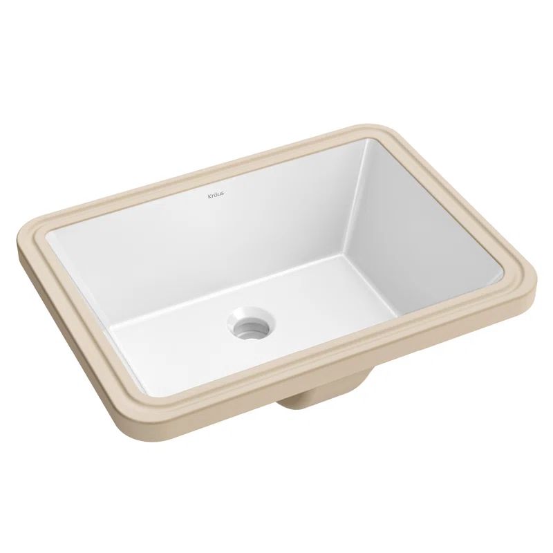 Kraus Elavo 20.25" White Ceramic Undermount Bathroom Sink