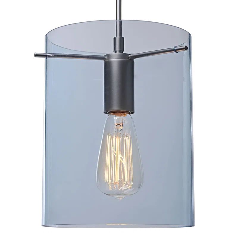 Aqua and Chrome Crystal Indoor/Outdoor Pendant Light