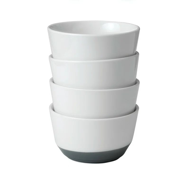 Basalt Blue Ceramic Soup and Salad Bowl Set, 28-Ounce, Set of 4