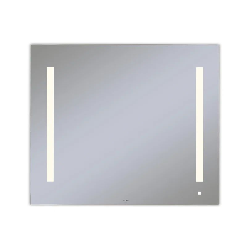 Sleek Frameless Rectangular Lighted Vanity Mirror 29.875" x 35.125"