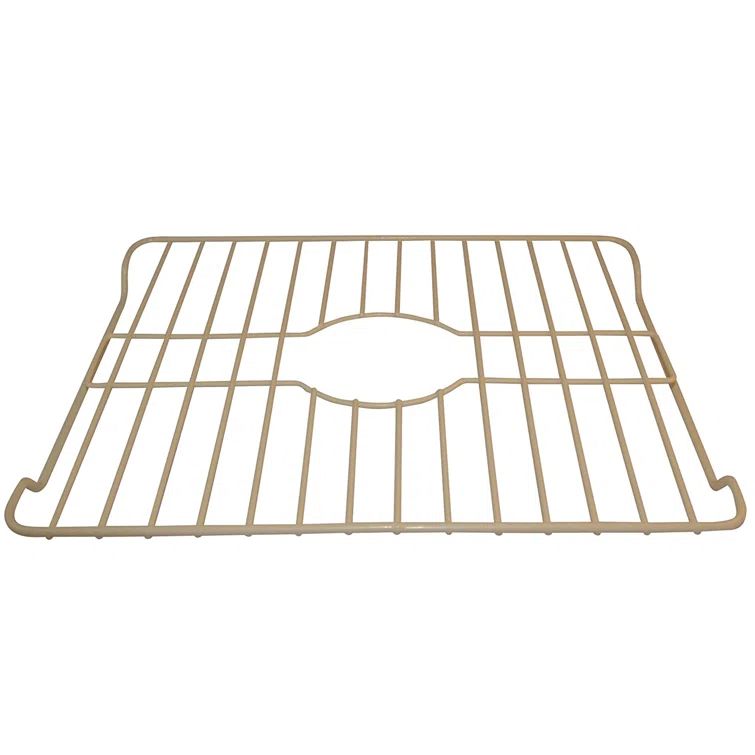Beige Coated Steel Large Sink Protector with Open Center
