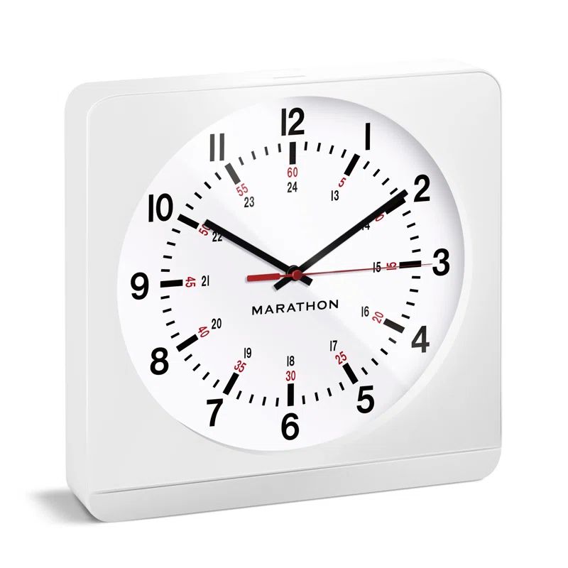 White Analog Jumbo Wall Clock with Auto-Night Light